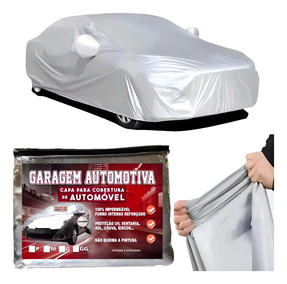 Capa Cobrir Carro 100% Proteger Sol E Chuva Forrada Grossa