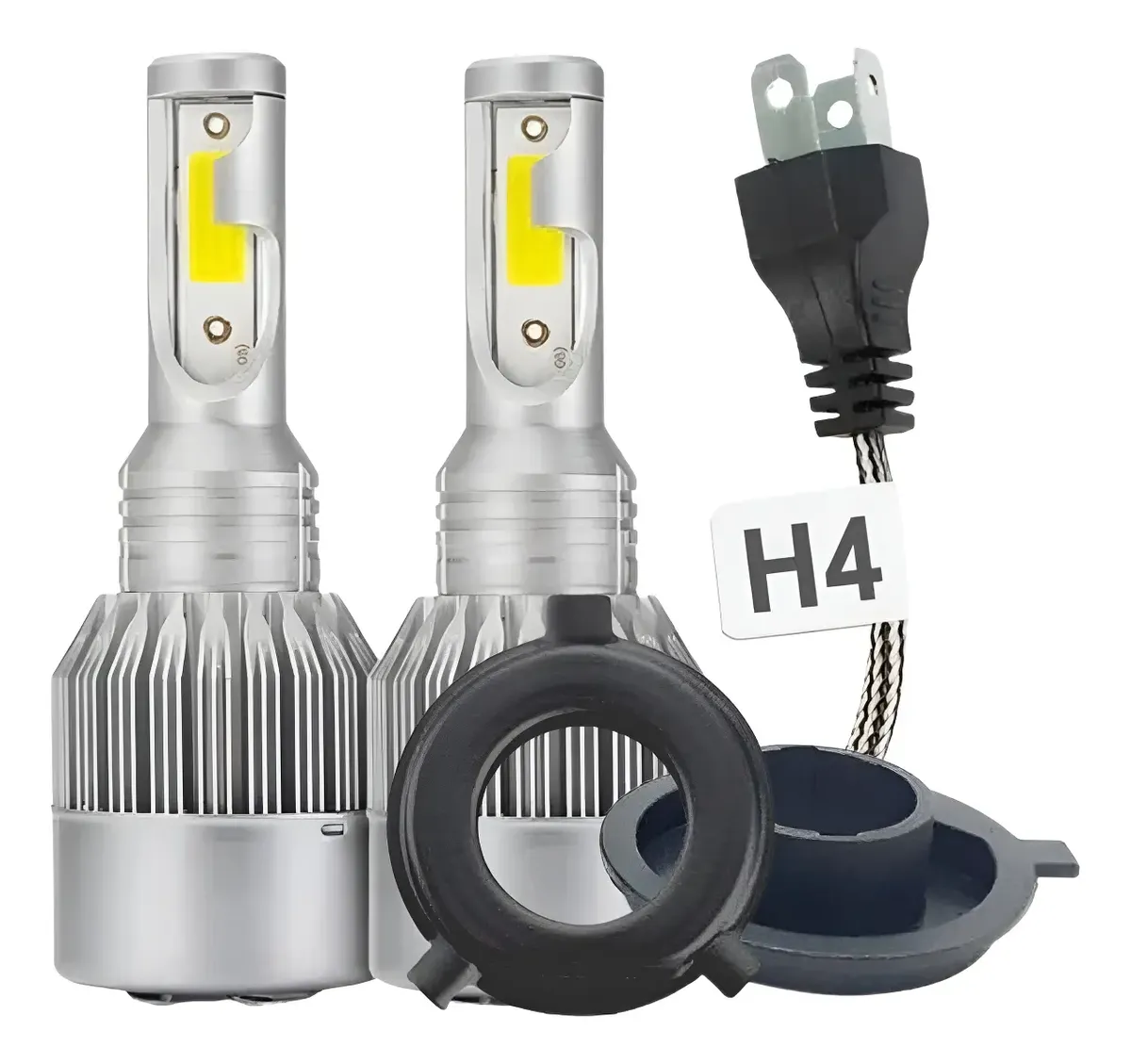 Par Super Led Farol Foco Simples Alto + Baixo 6500k 20000 Lm
